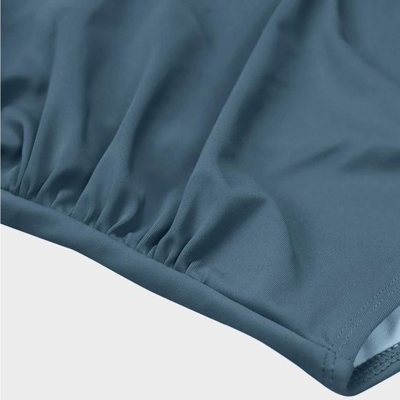 👙Women’s Eomenie Teal & Striped Criss Cross One-Piece Swimsuit – Size XL - Picture 9 of 10